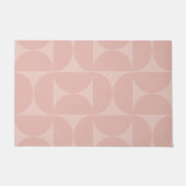 Mid Century Moderne Abstracte Patroon Blush Pink Deurmat (Voorkant)