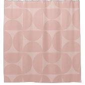 Mid Century Moderne Abstracte Patroon Blush Pink Douchegordijn (Voorkant)
