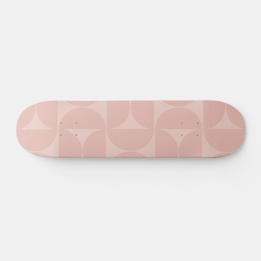 Mid Century Moderne Abstracte Patroon Blush Pink Persoonlijk Skateboard (Horizontaal)