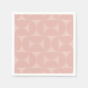 Mid Century Moderne Abstracte Patroon Blush Pink Servet