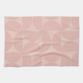 Mid Century Moderne Abstracte Patroon Blush Pink Theedoek (Horizontaal)