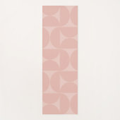 Mid Century Moderne Abstracte Patroon Blush Pink Yogamat (Voorkant)