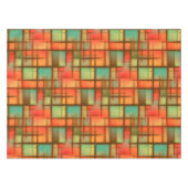 Mid Century Moderne Abstracte Pset Blue Green Red Tafelkleed (Voorkant (Horizontaal))