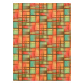 Mid Century Moderne Abstracte Pset Blue Green Red Tafelkleed (Voorkant)