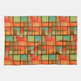 Mid Century Moderne Abstracte Pset Blue Green Red Theedoek