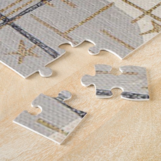 Mid Century Moderne Abstracte puzzle Legpuzzel (Zijkant)