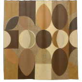 Mid Century Moderne Abstracte Retro Brown Earth To Douchegordijn (Voorkant)