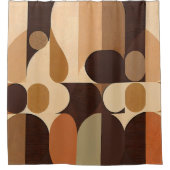Mid Century Moderne Abstracte Retro Brown Earth To Douchegordijn (Voorkant)