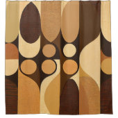Mid Century Moderne Abstracte Retro Brown Earth To Douchegordijn (Voorkant)