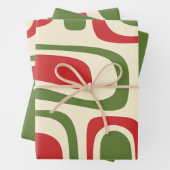 Mid Century Moderne Abstracte Retro Kerstmis Inpakpapier Vel (In situ)