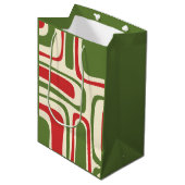 Mid Century Moderne Abstracte Retro Kerstmis Medium Cadeauzakje (Voorkant Gekanteld)