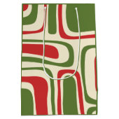 Mid Century Moderne Abstracte Retro Kerstmis Medium Cadeauzakje (Achterkant)