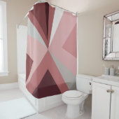Mid Century Moderne Abstracte roze Douchegordijn (In situ)