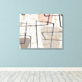 Mid Century moderne Abstracte stretched canvas pri (Insitu (Houten vloer))