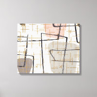 Mid Century moderne Abstracte stretched canvas pri