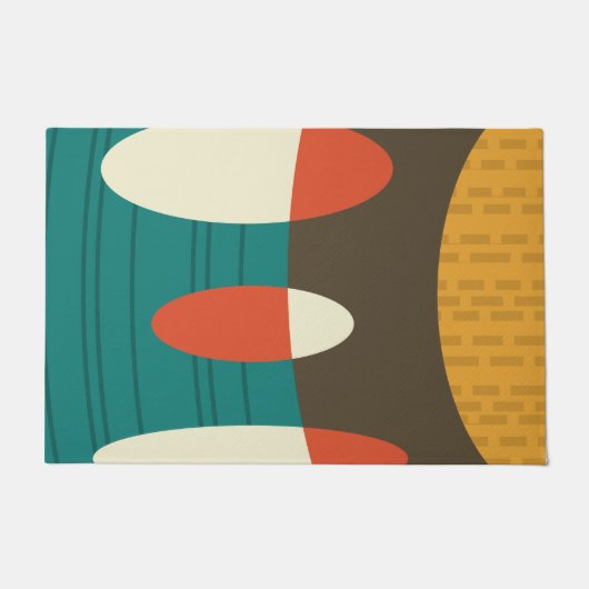 Mid Century Moderne Abstracte vinylkleurig Deurmat (Voorkant)