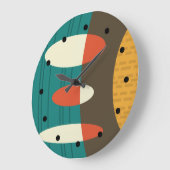 Mid Century Moderne Abstracte vinylkleurig Grote Klok (Hoek)