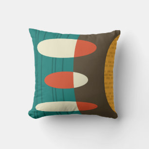 Mid Century Moderne Abstracte vinylkleurig Kussen