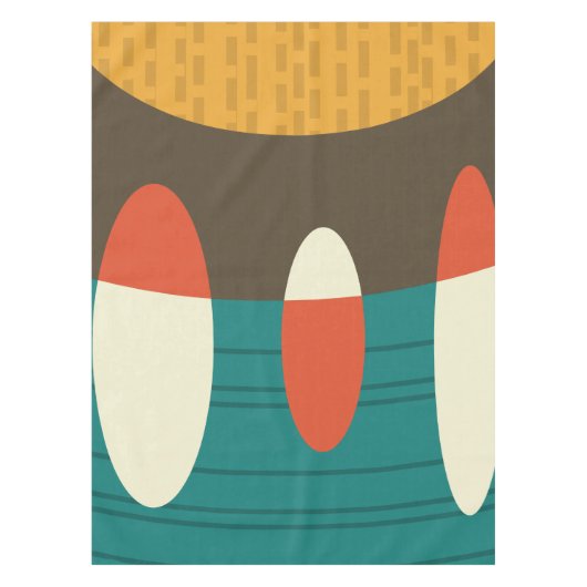 Mid Century Moderne Abstracte vinylkleurig Tafelkleed (Voorkant)