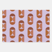 Mid Century Moderne Abstracte vorm Paars Brown Inpakpapier Vel (Voorkant 2)