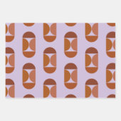 Mid Century Moderne Abstracte vorm Paars Brown Inpakpapier Vel (Voorkant)