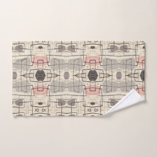 Mid Century Moderne Abstracte washanddoekset Bad Handdoek (Handdoek)