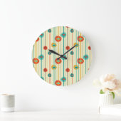 Mid-century moderne acrylwandklok, gestript grote klok (Huis)