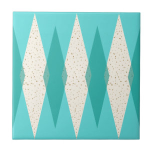 Mid Century Moderne Argyle Ceramic Tile Tegeltje