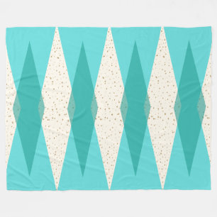 Mid Century Moderne Argyle Fleece Blanket Deken