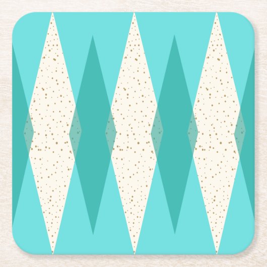 Mid Century Moderne Argyle-Onderzetters voor harde Kartonnen Onderzetters (Voorkant)