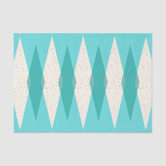 Mid Century Moderne Argyle-Weefselpapier Tissuepapier (Voorkant)