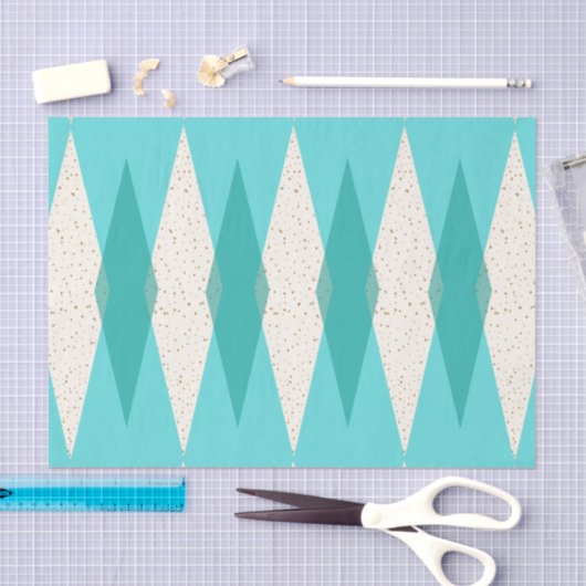 Mid Century Moderne Argyle-Weefselpapier Tissuepapier (Craft)
