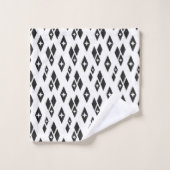 Mid Century Moderne Atomic Diamonds Zwart-wit Bad Handdoek (Wasdoekje)