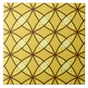 Mid Century Moderne Atomic Print - Mustard Gold Tegeltje