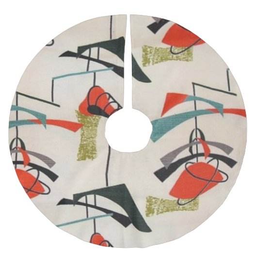 Mid Century Moderne atoomkerstboomrok Kerstboom Rok (Voorkant)