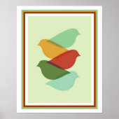 Mid Century Moderne Bird Design Print (Voorkant)