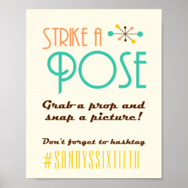 Mid Century Moderne Birthday Theme Fotobordje Poster