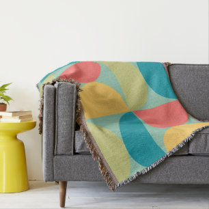 Mid Century Moderne Bitterzoete mosterd en olijf Deken