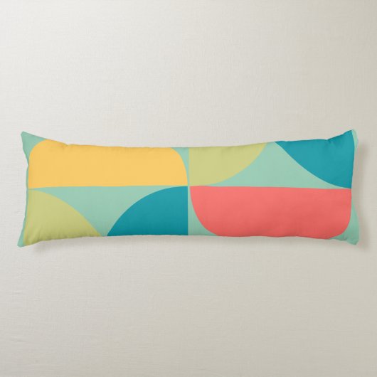 Mid Century Moderne Bitterzoete mosterd en olijf Lichaamskussen (Voorkant)