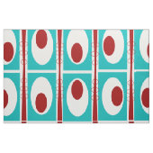Mid-Century Moderne Blauwgroen Abstracte ovalen ve Stof (Fat Quarter)