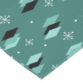 Mid Century Moderne Blauwgroen diamanten Korte Tafelloper (Hoek)