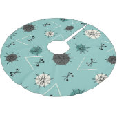 Mid Century Moderne Blauwgroen Starbursts Kerstboom Rok (Gekanteld)