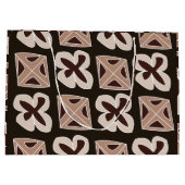 Mid Century Moderne Bloemen Geometrische Groot Cadeauzakje (Achterkant)