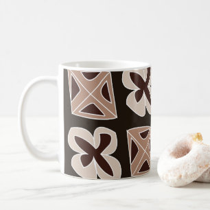 Mid Century Moderne Bloemen Geometrische Koffiemok
