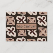 Mid Century Moderne Bloemen Geometrische Visitekaartje (Voorkant)