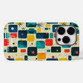 Mid-Century Moderne Blokken met Aangepaste Naam Case-Mate iPhone Case (Achterkant (horizontaal))