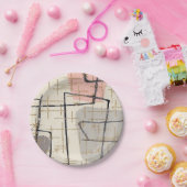 Mid Century Moderne Bord van Abstract papier (Feest)