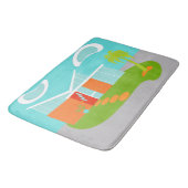Mid Century Moderne Cartoon House Bath Mat (Gekanteld)