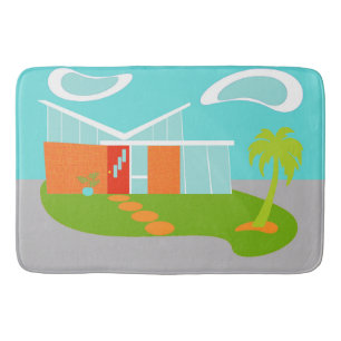 Mid Century Moderne Cartoon House Bath Mat