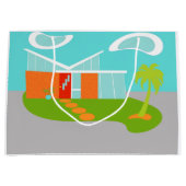 Mid Century Moderne Cartoon House Gift Bag Large Cadeautasje (Voorkant)